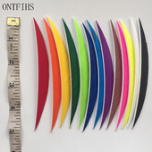 厂家直销5寸香蕉水滴型右羽纯色火鸡彩色真羽箭羽竹木箭羽