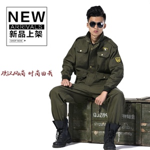 春秋劳保工作服套装男长袖耐磨耐脏多口袋纯棉全棉电焊工防烫阻燃