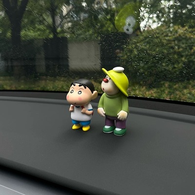 歪头胖虎车载摆件车顶尾部公仔