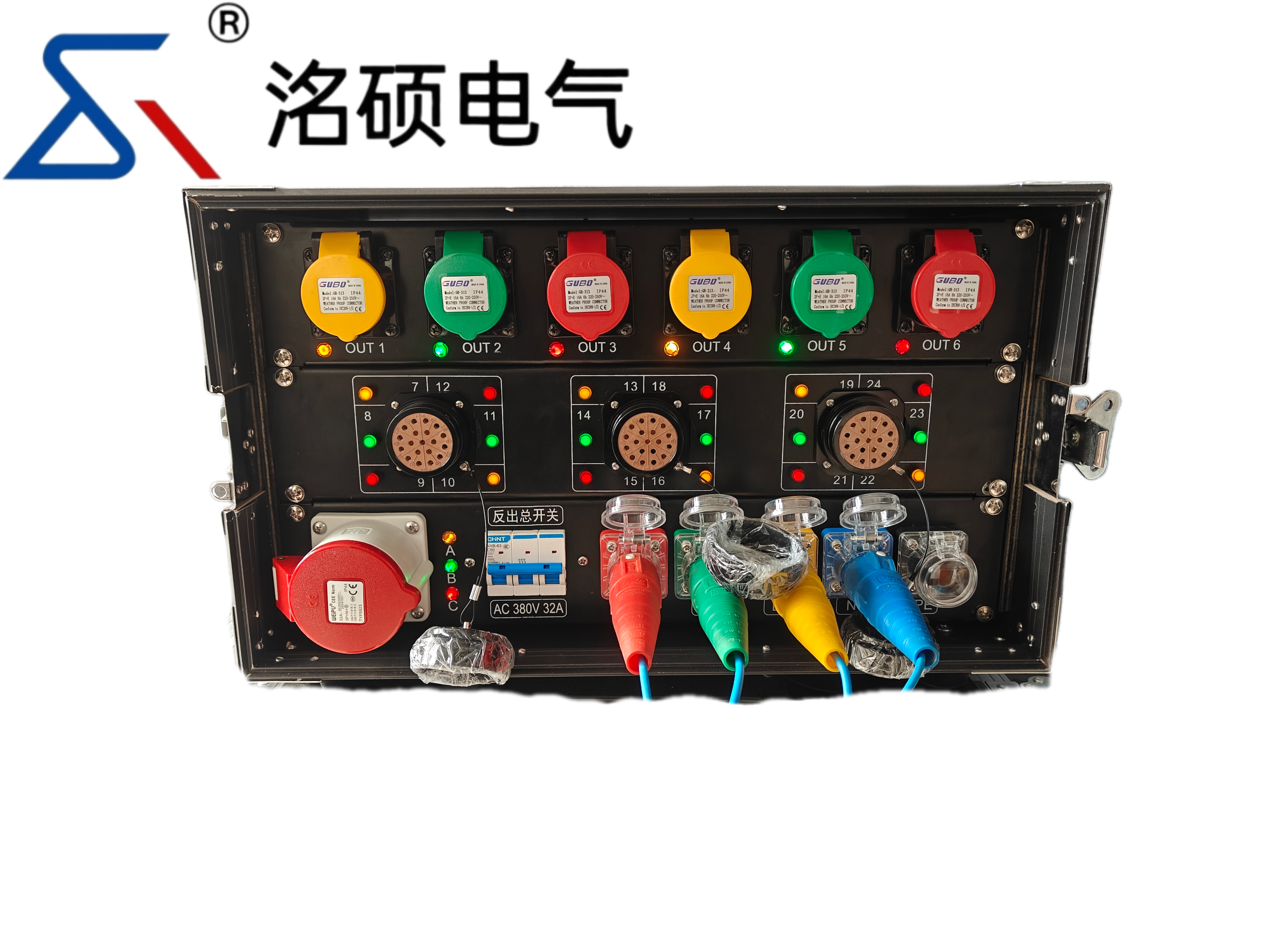 19芯配电箱灯光音响大屏演出直通箱6路12路24路36路48路直通箱
