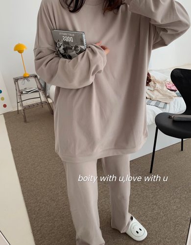 boity亲肤秋冬针织家居服休闲裤