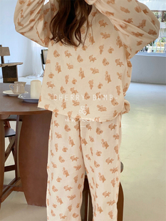 CherryBomb棉花糖狗狗亲肤双层纱布棉纱娃娃领宽松甜美家居服睡衣