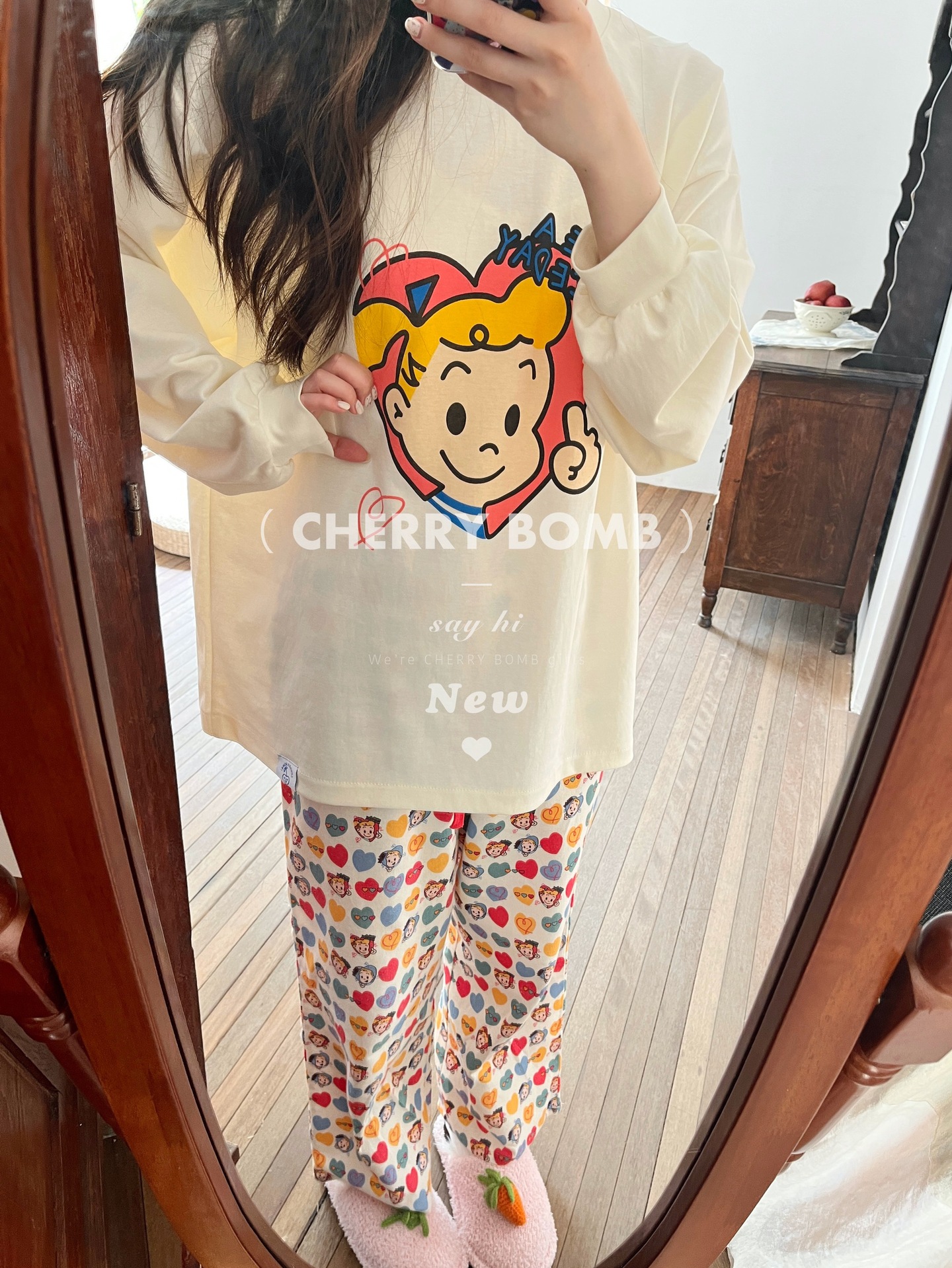 CherryBomb卡通可爱打底T恤长裤