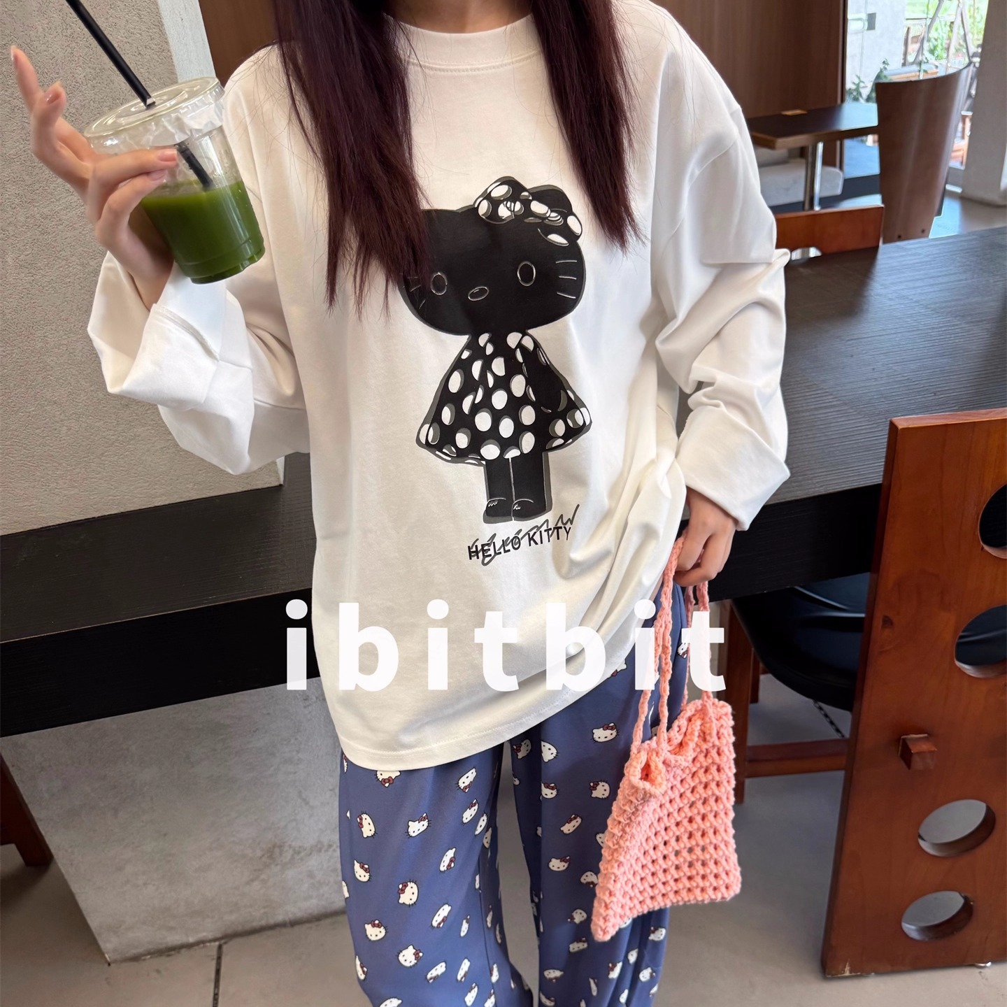 ibitbit卡通卫衣T恤长裤休闲宽松