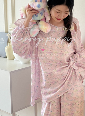 CHERRY PUPPY套装粉独角兽长袖长裤套装棉纱睡衣居家服舒适可爱