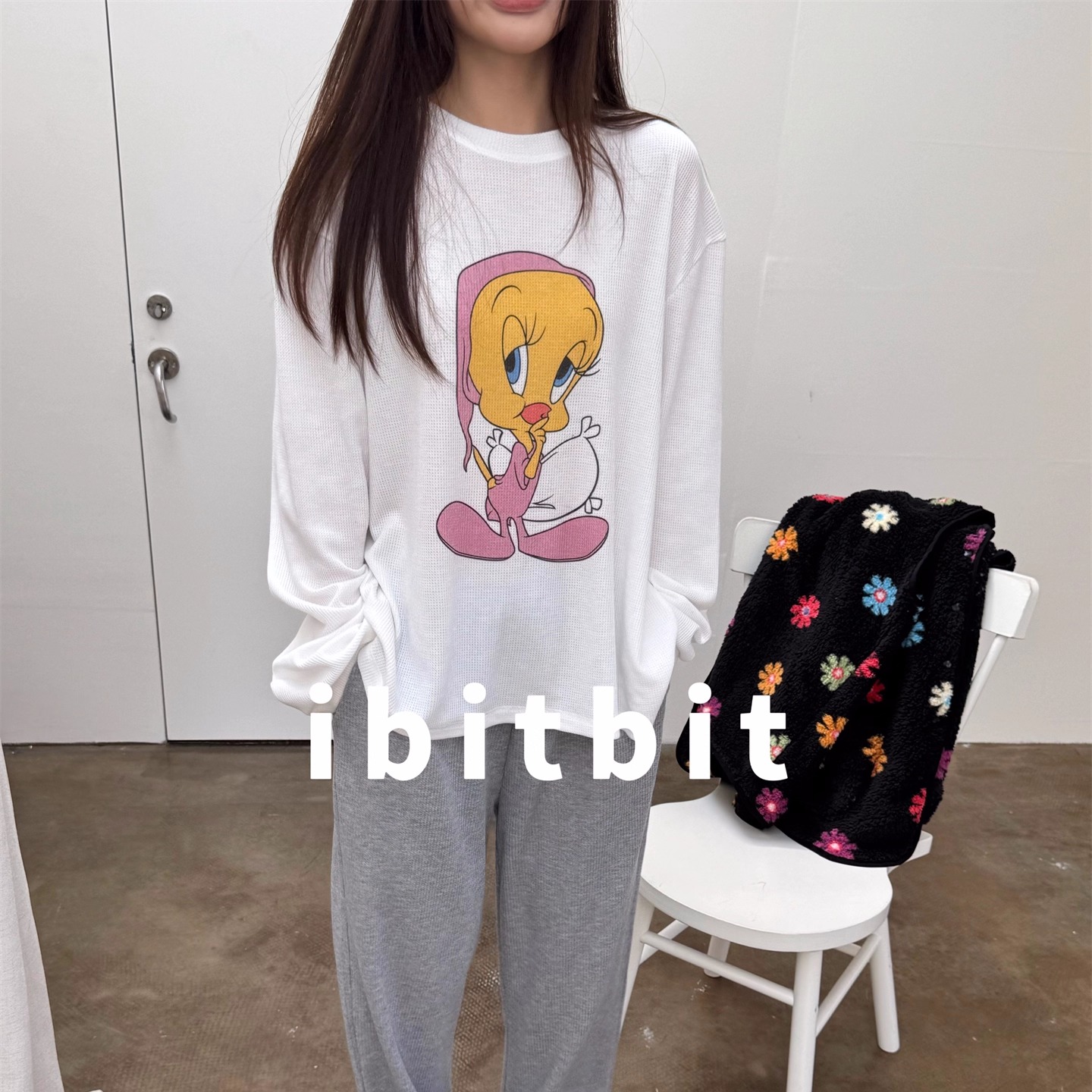 秋冬可爱卡通圆领长袖长裤睡衣女