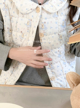 马思纯同款夹棉马甲全棉居家保暖娃娃领轻薄背心可爱多功能背心女