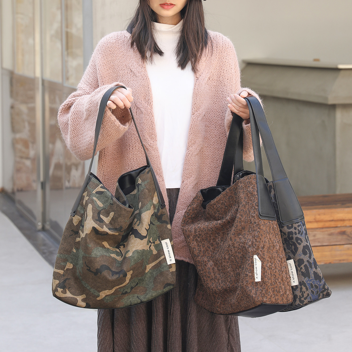 复古新款豹纹帆布托特包女时尚百搭腋下单肩包手提包大容量水桶包,箱包皮具/热销女包/男包,时尚帆布包,淘宝优惠券,粉丝福利购,淘宝优惠卷