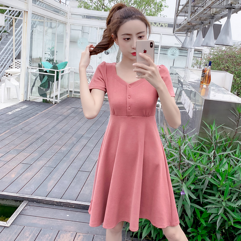 2019夏季新款韩版气质很仙法国小众短袖复古山本显瘦小个子连衣裙|ruв категории Женская одежда, платье - от Buy2taobao.com для оказания профессиональной услуги покупки агента Taobao