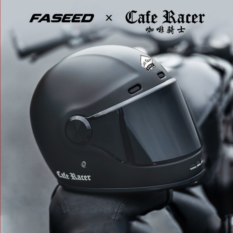 FASEED&咖啡骑士V6摩托车男女夏季机车3c大码全盔4XL巡航复古头盔