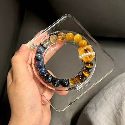透明亚克力手串手镯手链盘串珠盘设计饰品展示架轻奢拍照美观