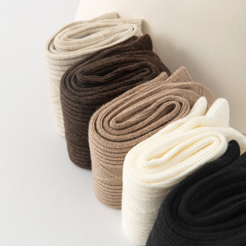 保暖女士棉袜防羊绒手感中筒袜