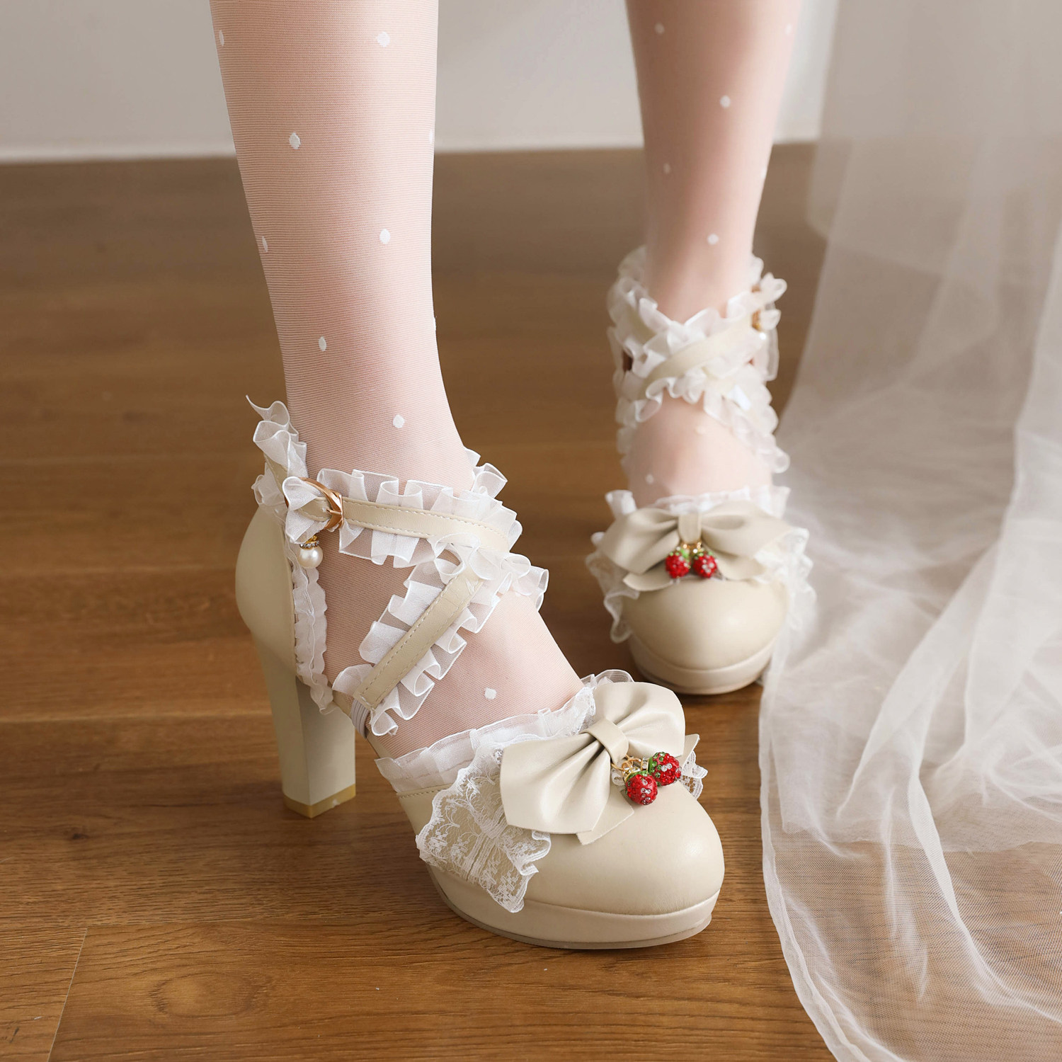 包头凉鞋女学生甜美女童洛丽塔lolita鞋子原创lo鞋高跟鞋女配裙子