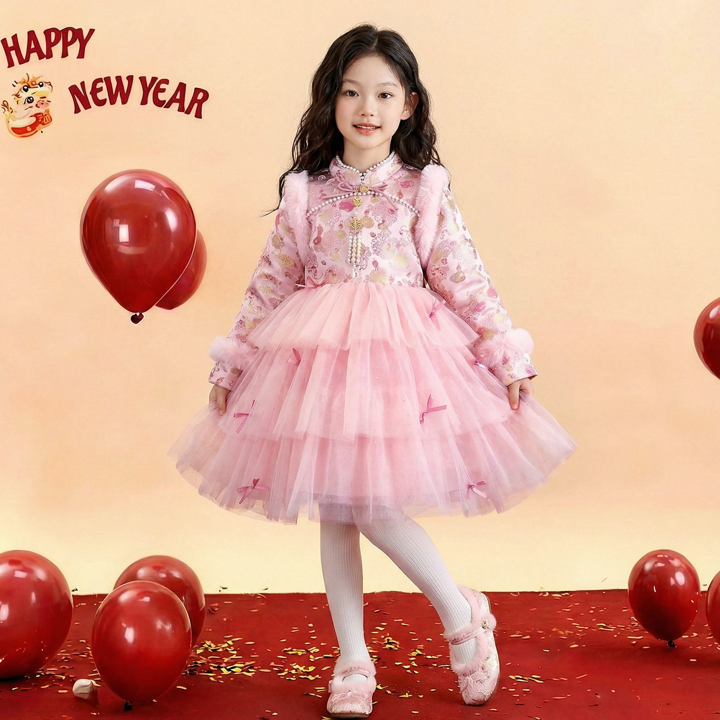 女童新中式连衣裙秋冬2026新款儿童装小女孩国风旗袍网纱裙拜年服,童装/婴儿装/亲子装,连衣裙,淘宝优惠券,粉丝福利购,淘宝优惠卷