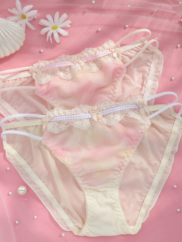 Японские шифоновые шелковые трусы, дышащее нижнее белье, градиент, тонкий ремешок