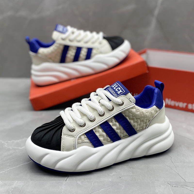 休闲增高三道杠贝壳头板鞋男鞋