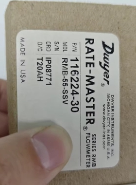 美国Dwyer德威尔 RMB-55D-SSV 浮子流量计 116224-30