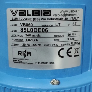 意大利Valbia VB060 电动执行器  85L0DE06