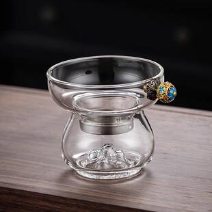 玻璃茶漏茶滤千孔一体茶器超细茶叶滤网茶隔公道杯高档家用茶水滤