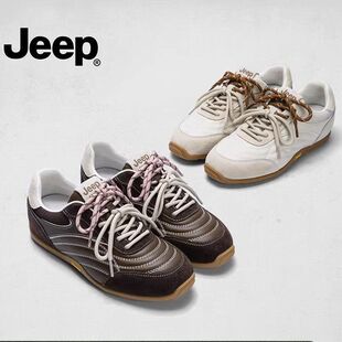 jeep复古德训鞋女款2026春夏新款轻便百搭运动鞋小众户外通勤女鞋