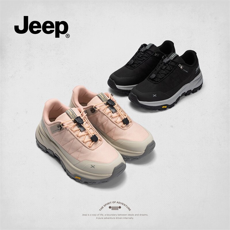 jeep运动休闲鞋女2024新款爆款时尚气质一脚蹬女鞋厚底徒步登山鞋