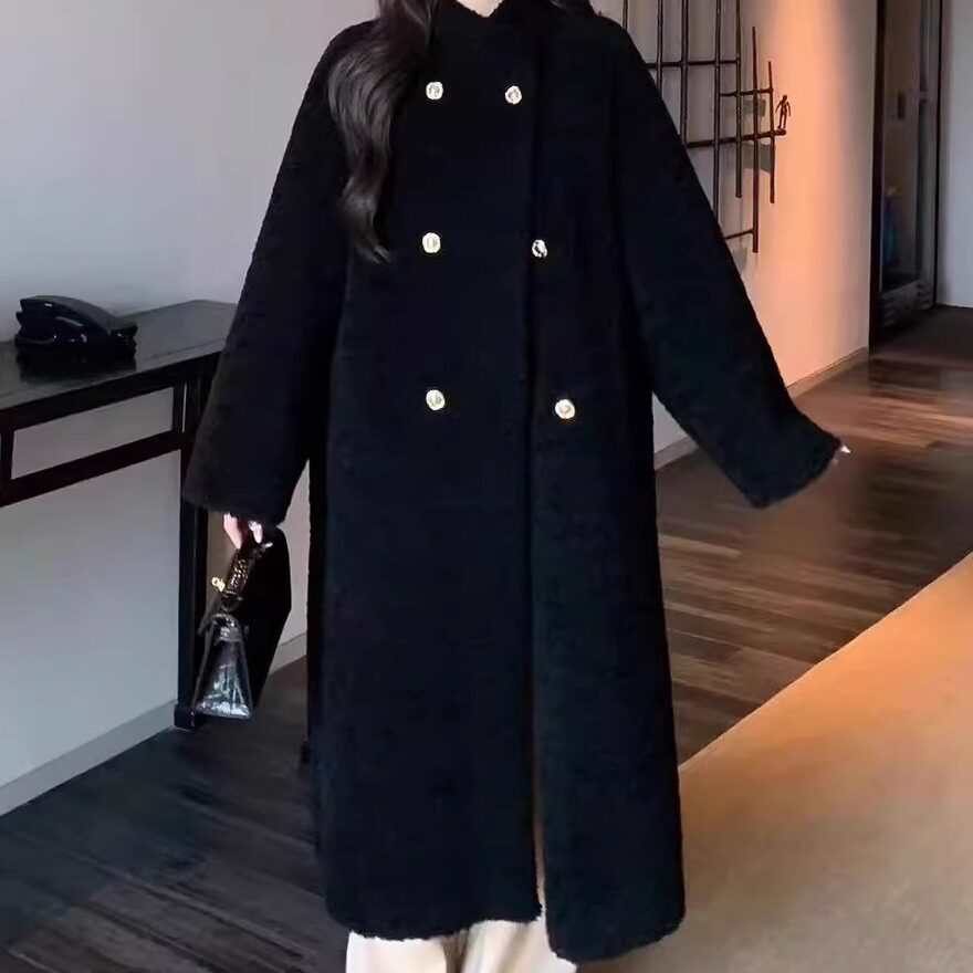 摘星夜曲 新款全羊毛皮毛一体皮草长款外套女2025秋冬羊羔毛大衣
