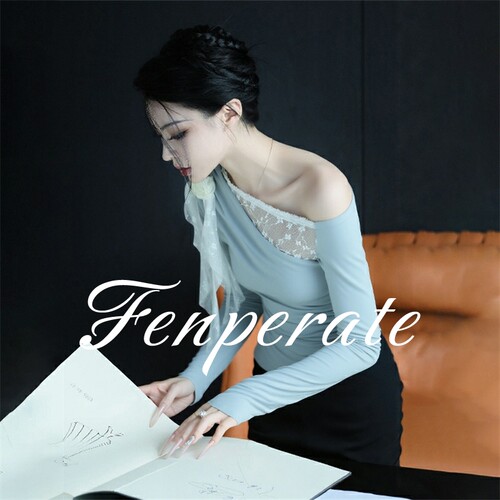 FENPERATE纯欲辣妹不规则斜肩打底衫女秋冬季内搭设计感长袖上衣