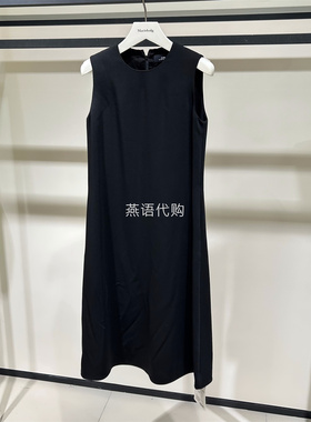 AUM噢姆26夏季新女装简约无袖A字裙黑色连衣裙专柜2880商场同款
