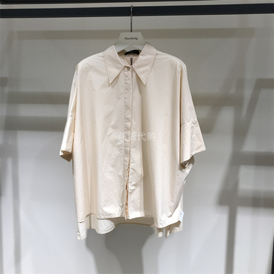 AUM奥姆正品春夏新款女装宽松短袖纯棉衬衫专柜1680