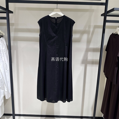 AUM奥姆正品春夏新款女装休闲宽松显瘦无袖纯棉连衣裙专柜价2480