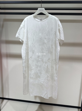 AUM奥姆正品夏浪漫清透宽松重工刺绣压褶连衣裙专柜3280商场同款