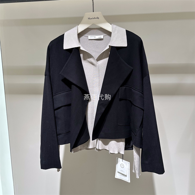 AUM奥姆正品冬季女装羊毛针织大翻领宽松茧型大衣外套专柜3280