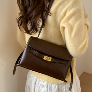 包包女款休闲气质百搭凯莉包复古简约时尚小方包大容量单肩斜挎包