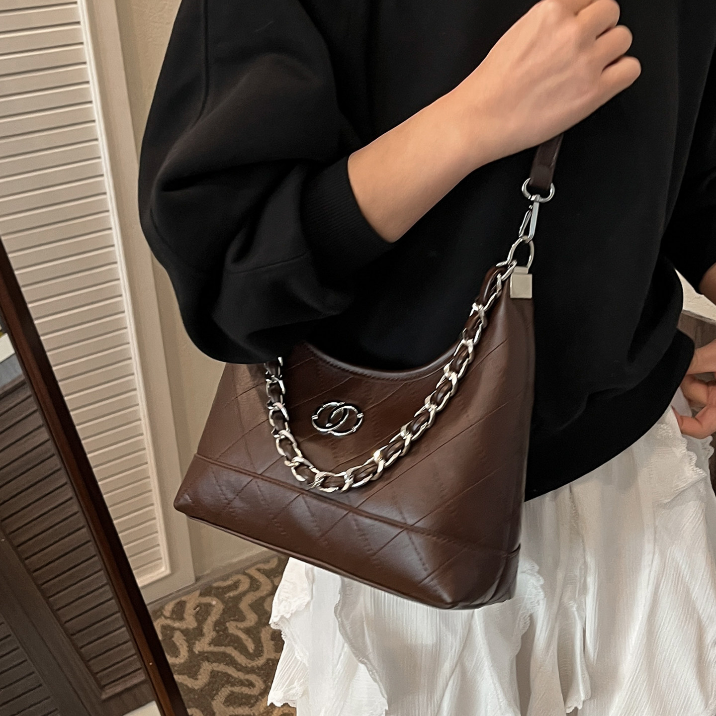 包包女包小香风菱格小方包链条单肩腋下包简约时尚流行百搭斜挎包,箱包皮具/热销女包/男包,小方包,淘宝优惠券,粉丝福利购,淘宝优惠卷