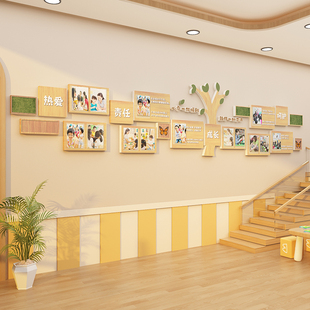 幼儿园教师简介风采展示墙面贴装饰环创资托管班形象照片走廊文化