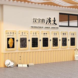书法教室布置装饰国风氛围汉字的演变班级文化墙面幼儿园环创材料