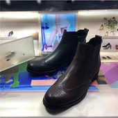 2025秋冬新款 宽楦正品 真皮德国女鞋 低跟圆头布洛克雕花短靴51.641