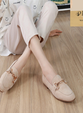 正品真皮德国Golbor女鞋2025新款乐福鞋软底一脚蹬平底单鞋25.211