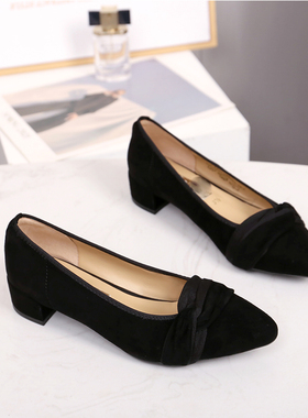 正品德国Golbor女鞋2025春季新款中跟浅口套脚舒适真皮单鞋51.430