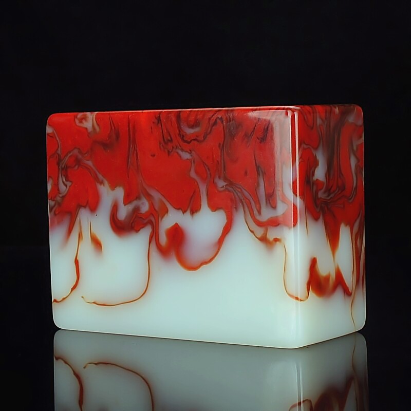 天然和田玉鸡血玉大号印章书画书法章姓名藏书章文房书镇镇尺把件