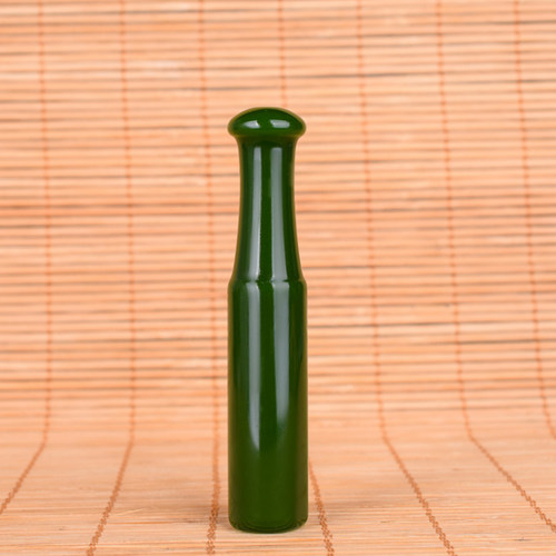 新疆和田玉烟嘴白玉烟斗吸烟菠菜绿碧玉天然玉石男烟杆烟斗