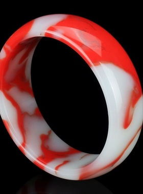 和田玉鸡血玉女士加宽手镯