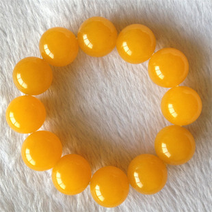 新疆和田玉手链金丝玉戈壁玉手串天然黄玉手链圆珠手链手镯玉手串