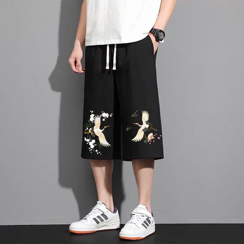 七分裤男夏季薄款宽松直筒短裤男