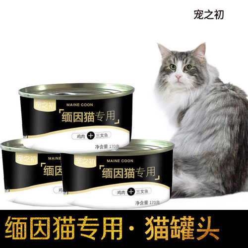宠之初缅因专用罐头成猫