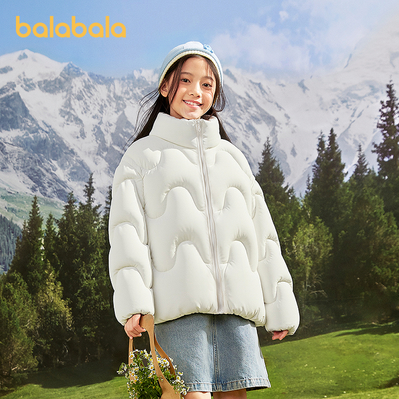 巴拉巴拉balaOne童装儿童羽绒服女童冬装立领保暖外套2025新款潮