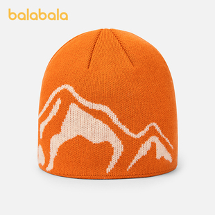 【商场同款】巴拉巴拉儿童帽子男女童比尼帽舒适保暖提花图案时尚