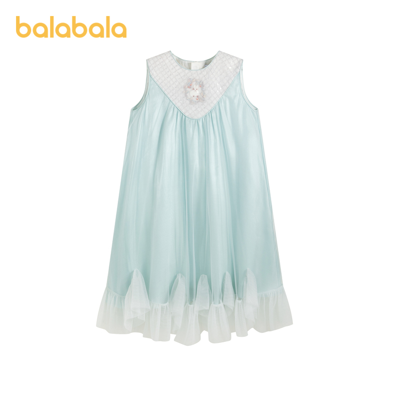 【bp精致时尚】巴拉巴拉高端23春新款网纱刺绣蓬松连衣裙