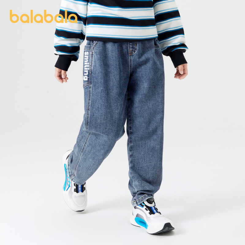 巴拉巴拉长裤男童牛仔裤印花潮流