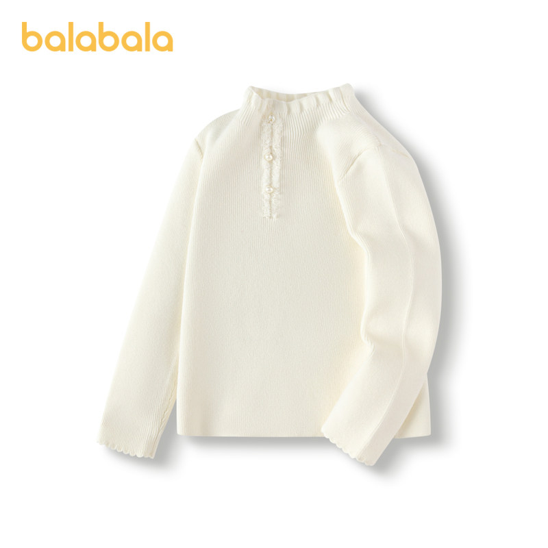 【商场同款】巴拉巴拉女童毛衫半高领打底衫2024冬新款纯色针织衫,童装/婴儿装/亲子装,毛衣/针织衫,淘宝优惠券,粉丝福利购,淘宝优惠卷